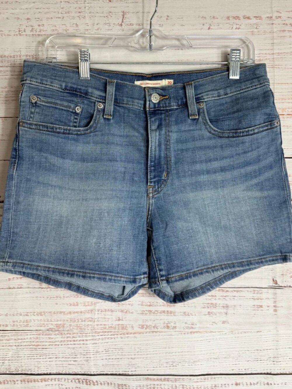 Levi's Light Blue Denim Mid-Length Shorts